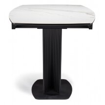 Керамический стол Вейл 140(180)х80 белый мрамор snow white / черный