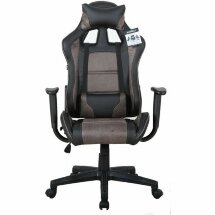 Кресло компьютерное BRABIX &quot;GT Racer GM-100&quot;, две подушки, ткань, экокожа, черное/коричневое, 531819