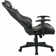 Кресло компьютерное BRABIX &quot;GT Racer GM-100&quot;, две подушки, ткань, экокожа, черное/коричневое, 531819