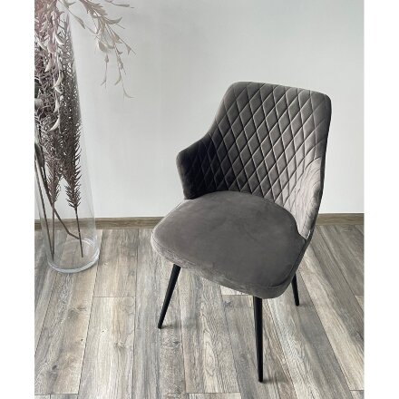 Стул HERMAN 360 град. ГРАФИТ #14, велюр / черный каркас М-City 