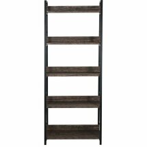 Стеллаж на металлокаркасе BRABIX &quot;LOFT SH-003&quot;, 600х350х1500 мм, 5 полок, цвет морёный дуб, 641234