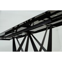 Стол RIETI 200 KL-99 Белый мрамор матовый, итальянская керамика / черный каркас, ®DISAUR