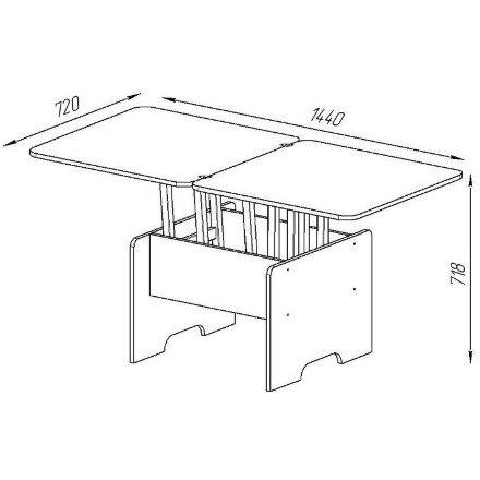 Стол-трансформер Престиж 72х72х49,7(144х72х71,8) белый 