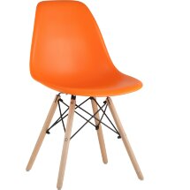 Стул Stool Group SIMPLE DSW оранжевый, литой полипропилен, стальной каркас, натуральный массив бука