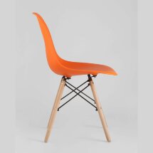 Стул Stool Group SIMPLE DSW оранжевый, литой полипропилен, стальной каркас, натуральный массив бука