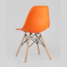 Стул Stool Group SIMPLE DSW оранжевый, литой полипропилен, стальной каркас, натуральный массив бука