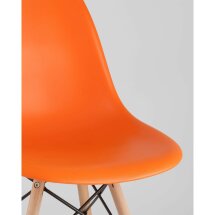 Стул Stool Group SIMPLE DSW оранжевый, литой полипропилен, стальной каркас, натуральный массив бука