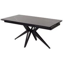 Стол FORIO 160 MATT BLACK MARBLE SOLID CERAMIC / BLACK, ®DISAUR