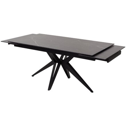 Стол FORIO 160 MATT BLACK MARBLE SOLID CERAMIC / BLACK, ®DISAUR 