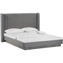 Кровать Tulip 180х200 с ПМ метрополитан грей / белая матовая