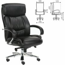 Кресло офисное BRABIX PREMIUM &quot;Direct EX-580&quot;, хром, рециклированная кожа, черное, 531824