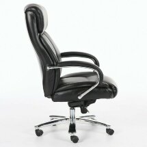 Кресло офисное BRABIX PREMIUM &quot;Direct EX-580&quot;, хром, рециклированная кожа, черное, 531824