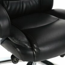 Кресло офисное BRABIX PREMIUM &quot;Direct EX-580&quot;, хром, рециклированная кожа, черное, 531824