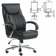 Кресло офисное BRABIX PREMIUM &quot;Advance EX-575&quot;, хром, экокожа, черное, 531825