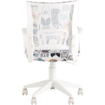 Кресло детское Бюрократ BUROKIDS 1 W мультиколор коты крестовина пластик белый