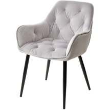 Стул TROY BLUVEL-03 LIGHT GREY, велюр/ черный каркас М-City