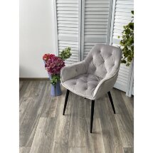 Стул TROY BLUVEL-03 LIGHT GREY, велюр/ черный каркас М-City