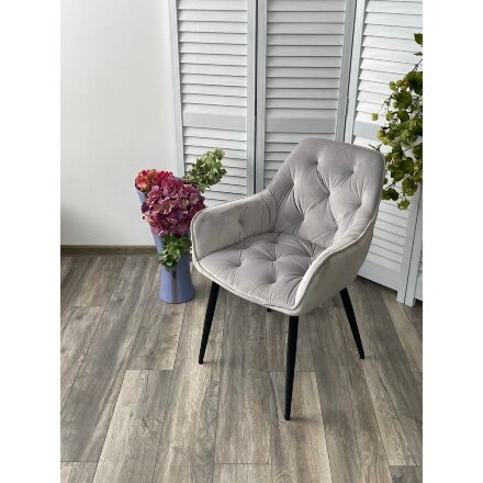 Стул TROY BLUVEL-03 LIGHT GREY, велюр/ черный каркас М-City 