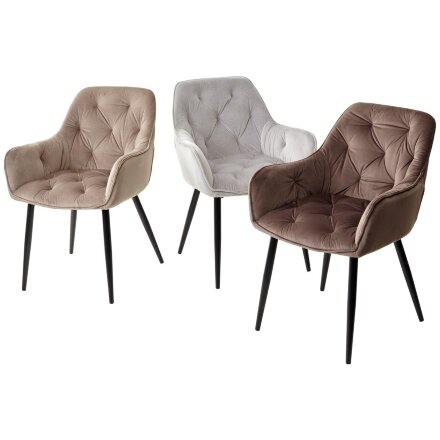 Стул TROY BLUVEL-03 LIGHT GREY, велюр/ черный каркас М-City 