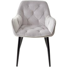Стул TROY BLUVEL-03 LIGHT GREY, велюр/ черный каркас М-City