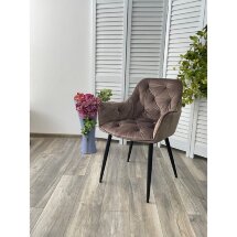 Стул TROY BLUVEL-38 LATTE, велюр/ черный каркас М-City
