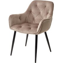 Стул TROY BLUVEL-40 BEIGE, велюр/ черный каркас М-City