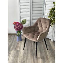 Стул TROY BLUVEL-40 BEIGE, велюр/ черный каркас М-City