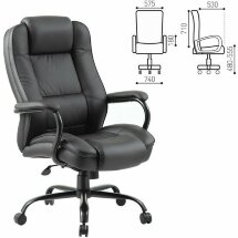 Кресло офисное BRABIX PREMIUM &quot;Heavy Duty HD-002&quot;, усиленное, НАГРУЗКА до 200 кг, экокожа, 531829
