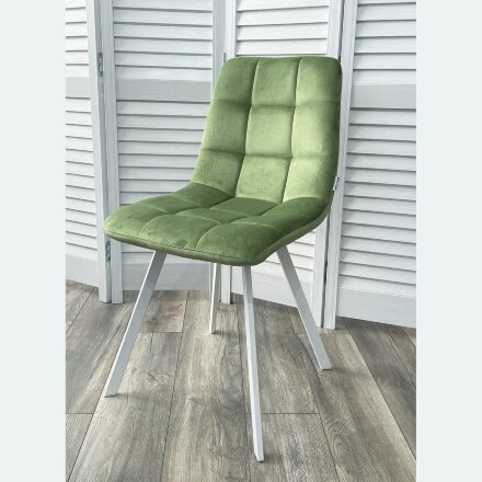 Стул CHILLI SQUARE G108-27 террариумный мох, велюр/ белый каркас М-City 