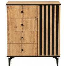 Комод Либерти 51.05 дуб вотан / черный / профиль Masa Decor дуб вотан