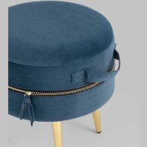 Пуф Stool Group Тильда с ящиком велюр сине-зеленый ножки из металла цвет золото