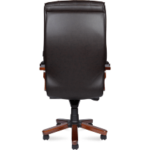Кресло офисное / Боттичелли / дерево / тем. коричневая кожа / мультиблок