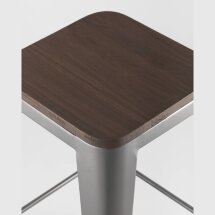 Стул барный TOLIX WOOD серебристый матовый