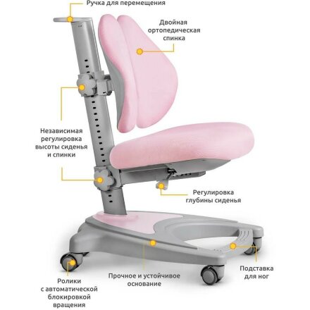 Детский стул-трансформер ErgoKids Y-417 розовый Розовый