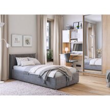Кровать 0.9 Бест 90х200 с ПМ велюр графит