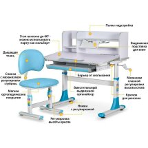 Комплект парта и стул Mealux EVO BD-21 голубой