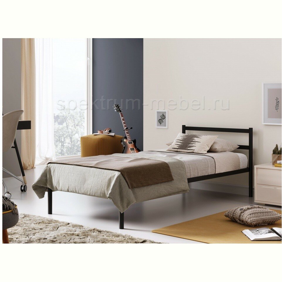 Кровать Фади-02 90х200 черная Кровать Фади-02 90х200 черная