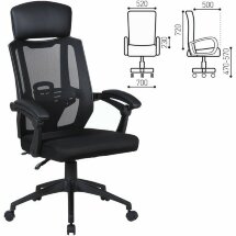 Кресло офисное BRABIX &quot;Nexus ER-401&quot;, с подголовником, черное, 531835