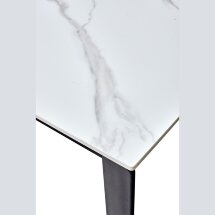 Стол CORNER 120 MATT WHITE MARBLE SOLID CERAMIC / BLACK, ®DISAUR