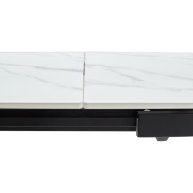 Стол CORNER 120 MATT WHITE MARBLE SOLID CERAMIC / BLACK, ®DISAUR