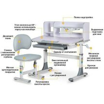 Комплект парта и стул Mealux EVO BD-22 серый