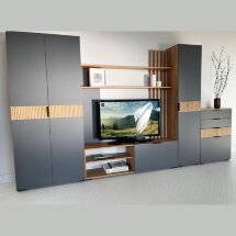 Комод Бери дуб крафт золотой / графит