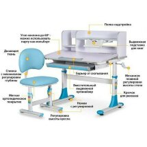 Комплект парта и стул Mealux EVO BD-22 голубой