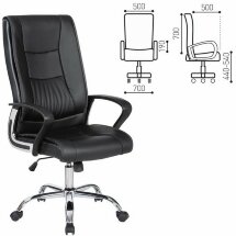 Кресло офисное BRABIX &quot;Forward EX-570&quot;, хром, экокожа, черное, 531837