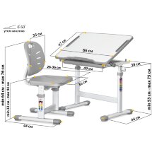 Комплект ErgoKids  стол стул  Evo-06 Ergo Grey  арт. Evo-06 Ergo G  - столешница белая / цвет пластика серый  коробок-1 шт.