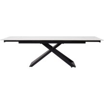 Стол LIVORNO 180 MATT WHITE MARBLE SOLID CERAMIC / BLACK, ®DISAUR