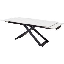 Стол LIVORNO 180 MATT WHITE MARBLE SOLID CERAMIC / BLACK, ®DISAUR