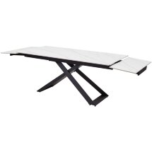 Стол LIVORNO 180 MATT WHITE MARBLE SOLID CERAMIC / BLACK, ®DISAUR