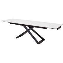 Стол LIVORNO 180 MATT WHITE MARBLE SOLID CERAMIC / BLACK, ®DISAUR