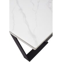 Стол LIVORNO 180 MATT WHITE MARBLE SOLID CERAMIC / BLACK, ®DISAUR